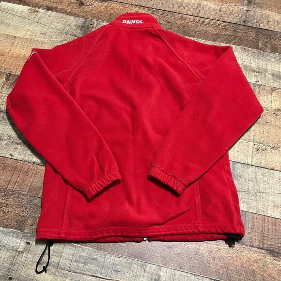 Columbia Wmn's Red Fleece UGA Georgia Dawgs Zipped Pockets Full Zip Jacket Sz M - Picture 4 of 5